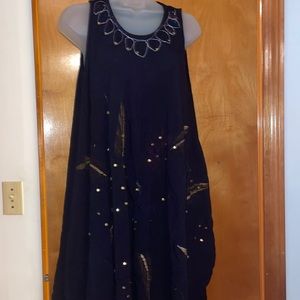 Black gauzy beach cover up